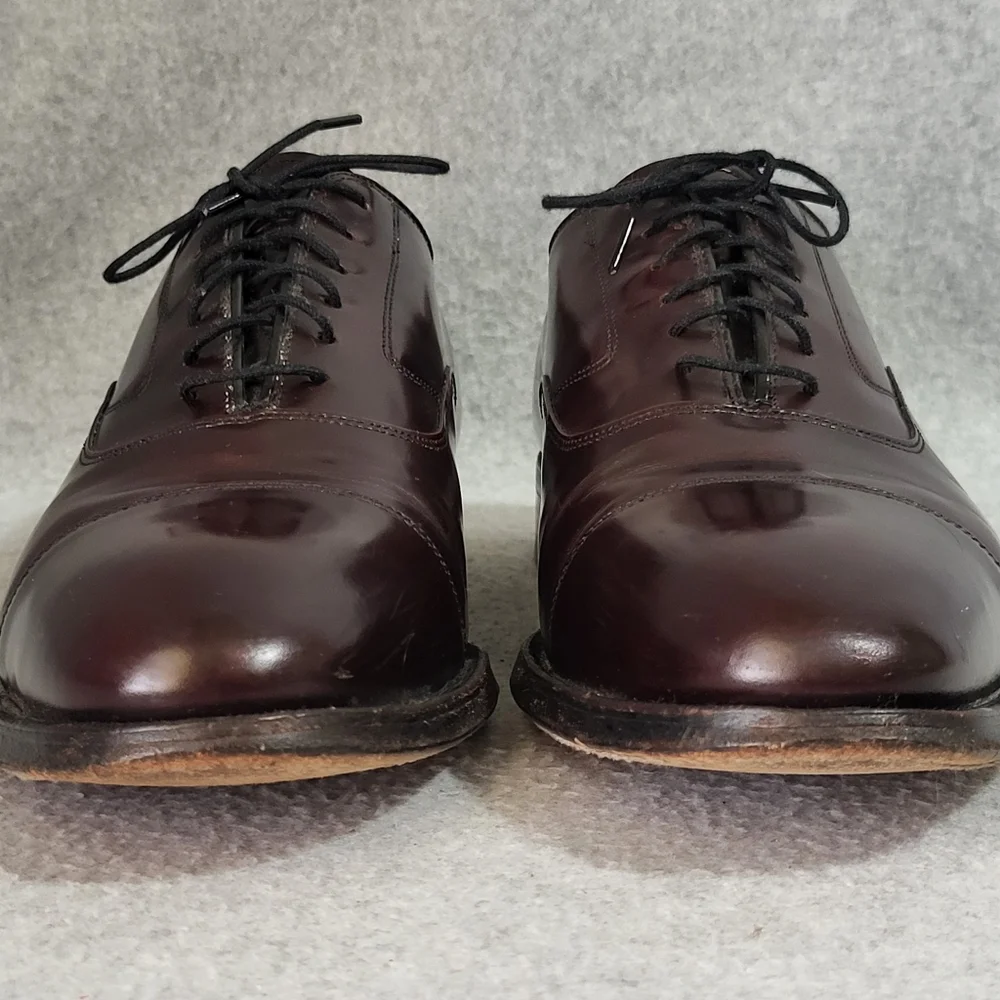 Johnston & Murphy Melton Shoe 10 B/AA Burgundy Leather Oxford Cap Toe 222985